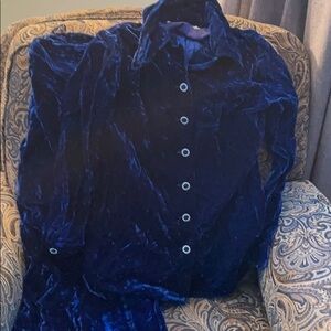 Vintage Crushed Velvet Pan Suit with Fancy Button Top